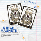 (2 Pack) The Lovers Tarot Card Magnets - Skeleton Rose - Gothic Home Decor - 5" On Longest Side - Premium Magnet - for Cars, Refrigerators, Toolboxes, Lockers - Made in USA - MAG15645