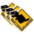 (3 Pack) Laptop Decals - Funny Dinosaur Stickers - Do Not Touch My Laptop - Sarcastic Laptop Decal - 3 Inches On Longest Side - Easy Peel & Apply - Made in USA - 3MCS6181