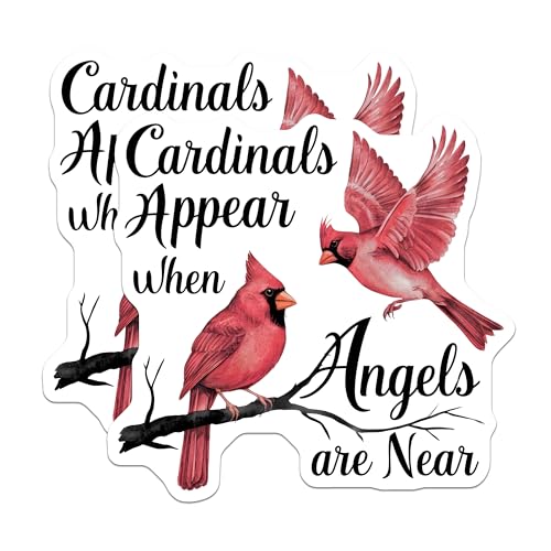 (2 Pack) Cardinals Appear When Angels are Near Magnets Magnets - Sympathy Gifts - Bereavement Quotes - 5" On Longest Side - Made in USA - Sticks to Refrigerators & Metal Surfaces - MAG8628