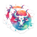 (2 Pack) Zodiac Taurus Stickers - Colorful Bull Design - Horoscope Vinyl Decal - 5" On Longest Side - Sticks to Smooth Flat Surfaces - Made in USA - BMCS6555