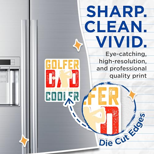 (2 Pack) Golfer Dad Magnets - Like a Regular Dad But Cooler - Father's Day - 5" On Longest Side - for Cars, Fridges, Toolboxes - Made in USA - MAG3701
