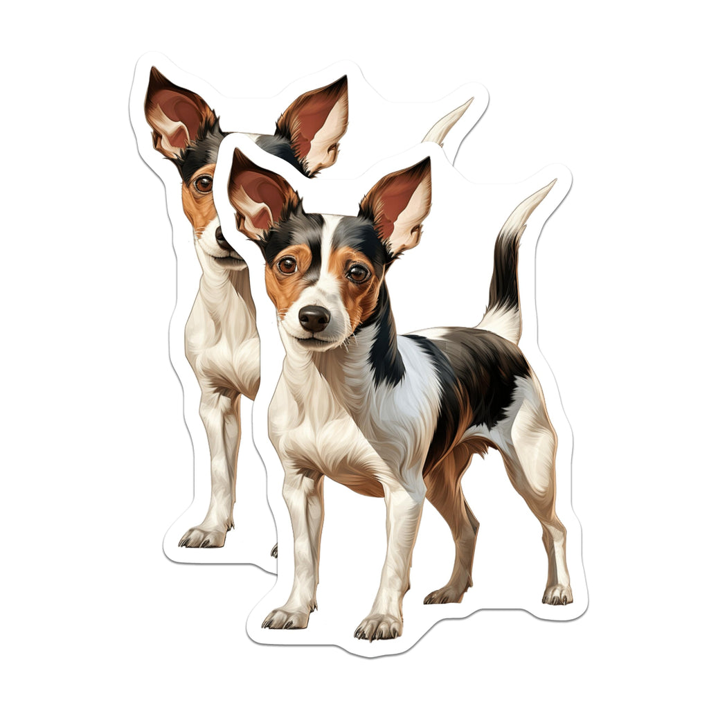 (2 Pack) Rat Terrier Dog Magnets - Small Dog Art Decor - Pet Lover Refrigerator Magnets - 5 Inches On Longest Side - Thick Durable Magnet - Made in USA - MAG25355