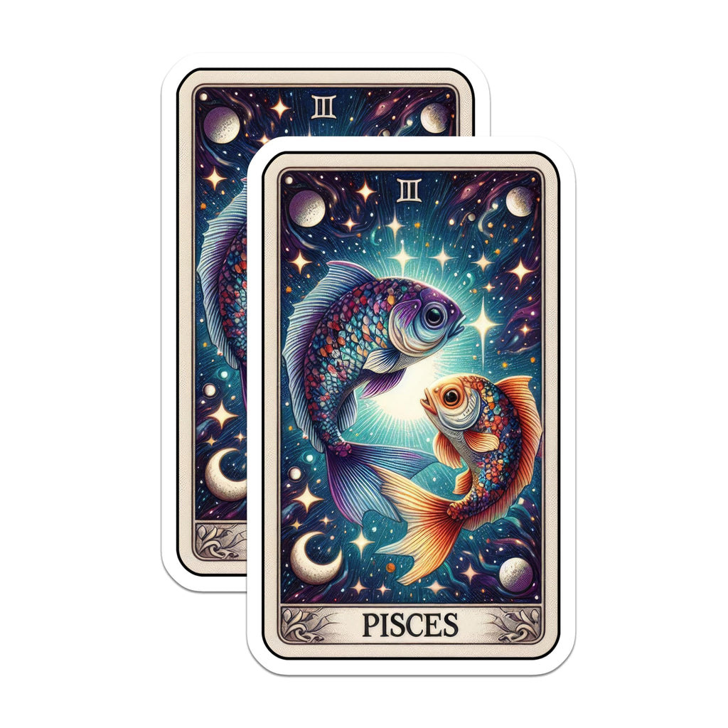 (2 Pack) Pisces Star Constellation Stickers - Astrological Sign Stickers - Zodiac Pisces Fish Stickers - 5" On Longest Side - Sticks to Smooth Flat Surfaces - Made in USA - BMCS5260
