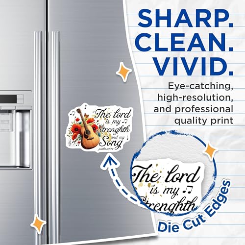 (2 Pack) The Lord is My Strength and My Song Magnets - Christian Inspirational Scripture - Psalm 113:14 Design - 5" On Longest Side - for Cars, Fridges, Toolboxes - Made in USA - MAG3747