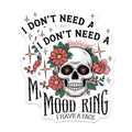 (2 Pack) Skull Mood Ring Stickers - Funny Skeleton Stickers - Unique Floral Skull Design - 5" On Longest Side - Sticks to Smooth Flat Surfaces - Made in USA - BMCS4092