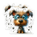 (2 Pack) Cute Dog with Big Glasses Magnets - Quirky Animal Refrigerator Decor - Funny Dog Lover Present - 5 Inches On Longest Side - Thick Durable Magnet - Made in USA - MAG29412