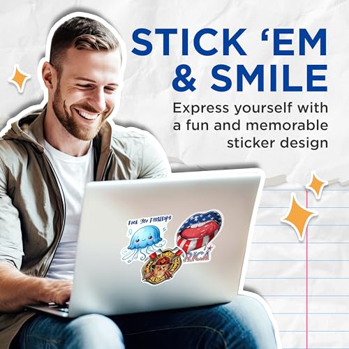 (2 Pack) Jellyfish Quote Stickers - Funny Cartoon Stickers - Cute Ocean Themed Stickers - 5" On Longest Side - Sticks to Smooth Flat Surfaces - Made in USA - BMCS9672