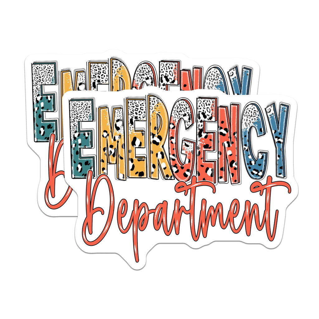 (2 Pack) Emergency Department Magnets - Hospital ER Decor - Leopard Print ED Magnets - 5" On Longest Side - Premium Magnet - for Cars, Refrigerators, Toolboxes, Lockers - Made in USA - MAG18875