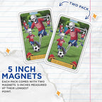 (2 Pack) Skeleton Soccer Players Magnets - Goalkeeper Magnet - Fun Skeleton Art Magnet - 5" On Longest Side - for Cars, Fridges, Toolboxes - Made in USA - MAG4462