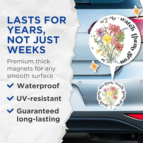 (2 Pack) Watch Them Grow Magnet - Teach Them - 5" On Longest Side - Sticks to Smooth Flat Surfaces - Made in USA - MAG9338