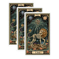 (3 Pack) Lion Tarot Decals - Skeleton Lion Art - Occult Laptop Decor - 3 Inches On Longest Side - Easy Peel & Apply - Made in USA - 3MCS2473