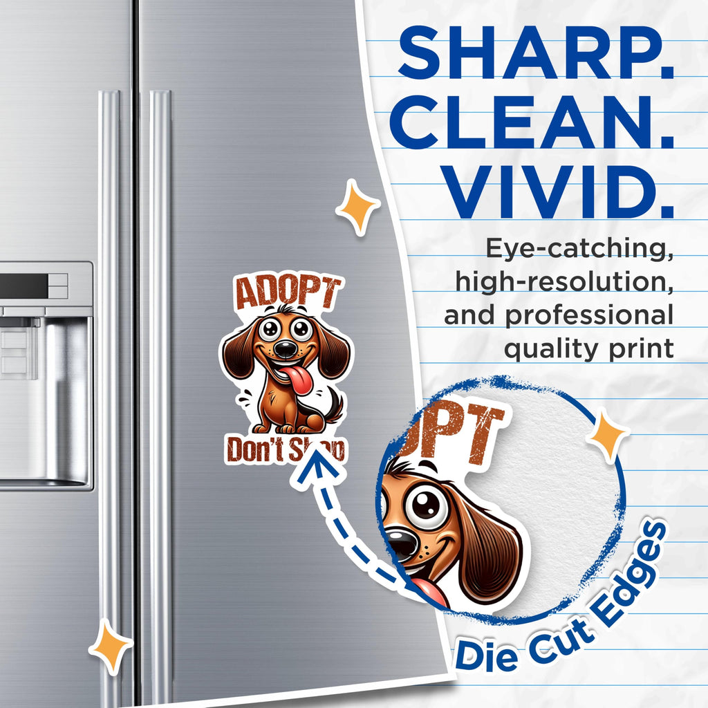 (2 Packs) Dachshund Adopt Don't Shop Magnets - Weiner Dog Breed Magnets - 5 Inches On Longest Side - Premium Magnet - for Fridges, Toolboxes, Cars - Made in USA - MAG2398