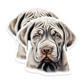 (2 Pack) Mastiff Puppy Magnets - Blue Eyed Dog Art - Wrinkled Canine Decor - 5 Inches On Longest Side - Thick Durable Magnet - Made in USA - MAG23819
