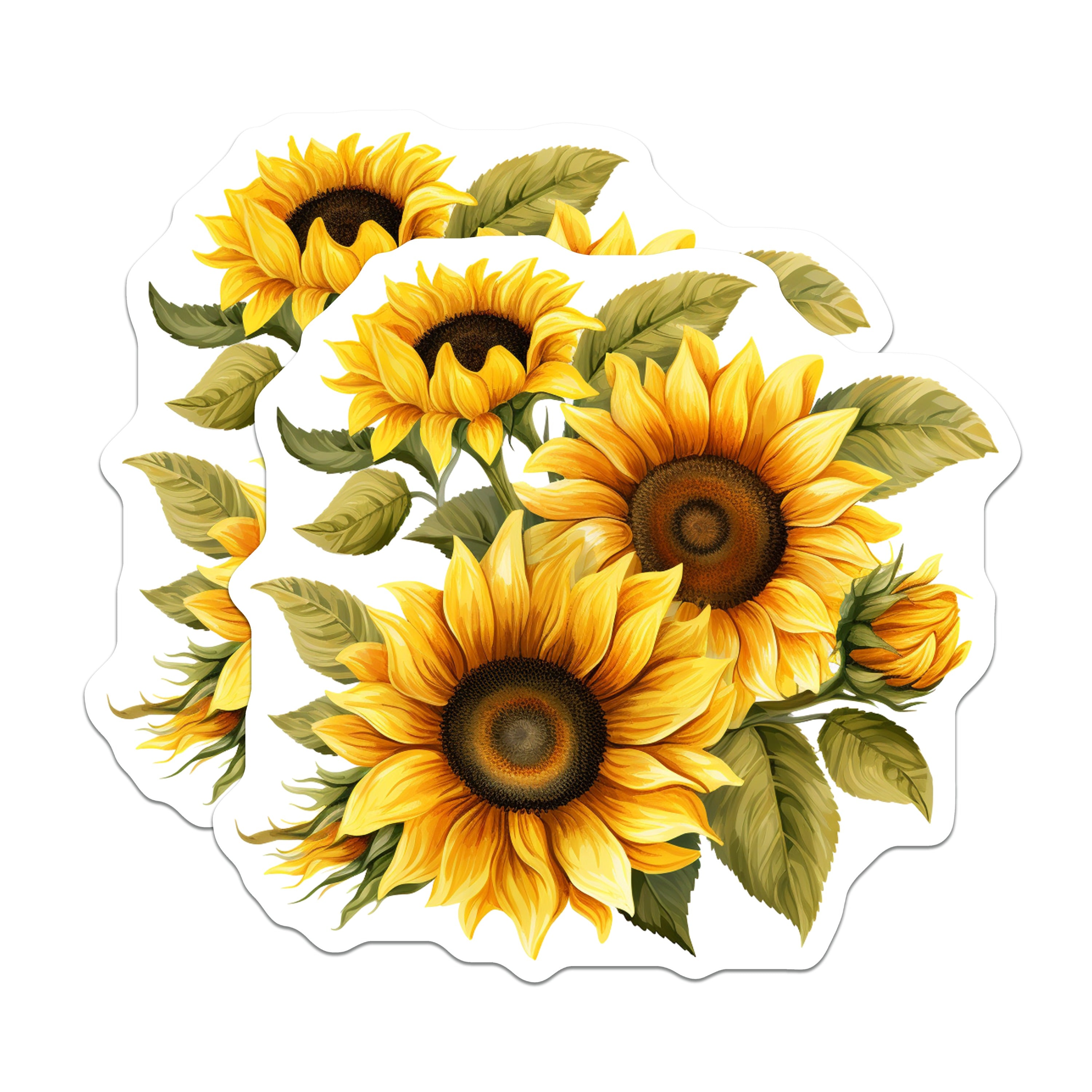 (2 Pack) Sunflower Magnets - Yellow Floral Fridge Decor - Farmhouse Kitchen Accent - Spring Summer Nature Lover - 5 Inches On Longest Side - Thick Durable Magnet - Made in USA - MAG37863