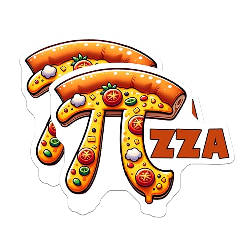 (2 Pack) Pi Day Pizza Magnets - Funny Pi Joke - Math Lover Fridge Decor - 5" On Longest Side - for Cars, Fridges, Toolboxes - Made in USA - MAG8155