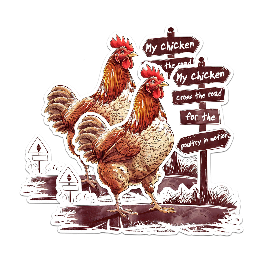 (2 Pack) Funny Chicken Magnets - Humorous Animal Magnets - Farmhouse Kitchen Decor Magnets- 5" On Longest Side - for Fridges, Toolboxes, Cars - Made in USA - MAG2604