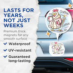 (2 Pack) Coffee in The Morning Magnets - Evening Coffee - Coffee at Supper Time Magnets - 5" On Longest Side - for Cars, Fridges, Toolboxes - Made in USA - MAG4359