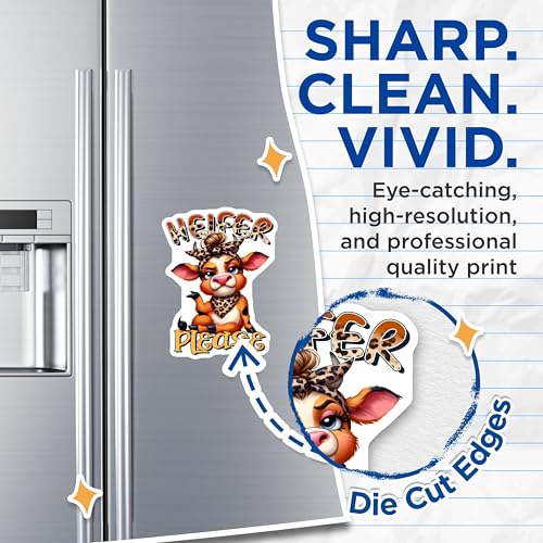 (2 Pack) Heifer Please Magnets - Cute Cow - Animal Magnet - Funny Fridge Magnet - 5" On Longest Side - for Cars, Fridges, Toolboxes - Made in USA - MAG3778