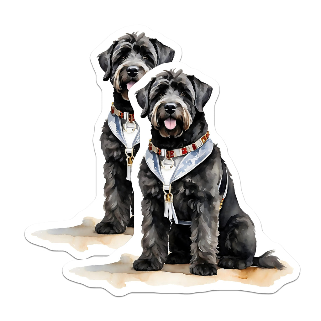 (2 Pack) Black Russian Terrier Magnets - Elegant Dog Art - Home Decor Refrigerator Magnets - 5" On Longest Side - Premium Magnet - for Cars, Refrigerators, Toolboxes, Lockers - Made in USA - MAG14028