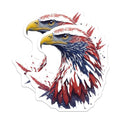 (2 Pack) Patriotic Eagle Stickers - American Bald Eagle Decal - Independence Day Stickers - 5" On Longest Side - Sticks to Smooth Flat Surfaces - Made in USA - BMCS6766