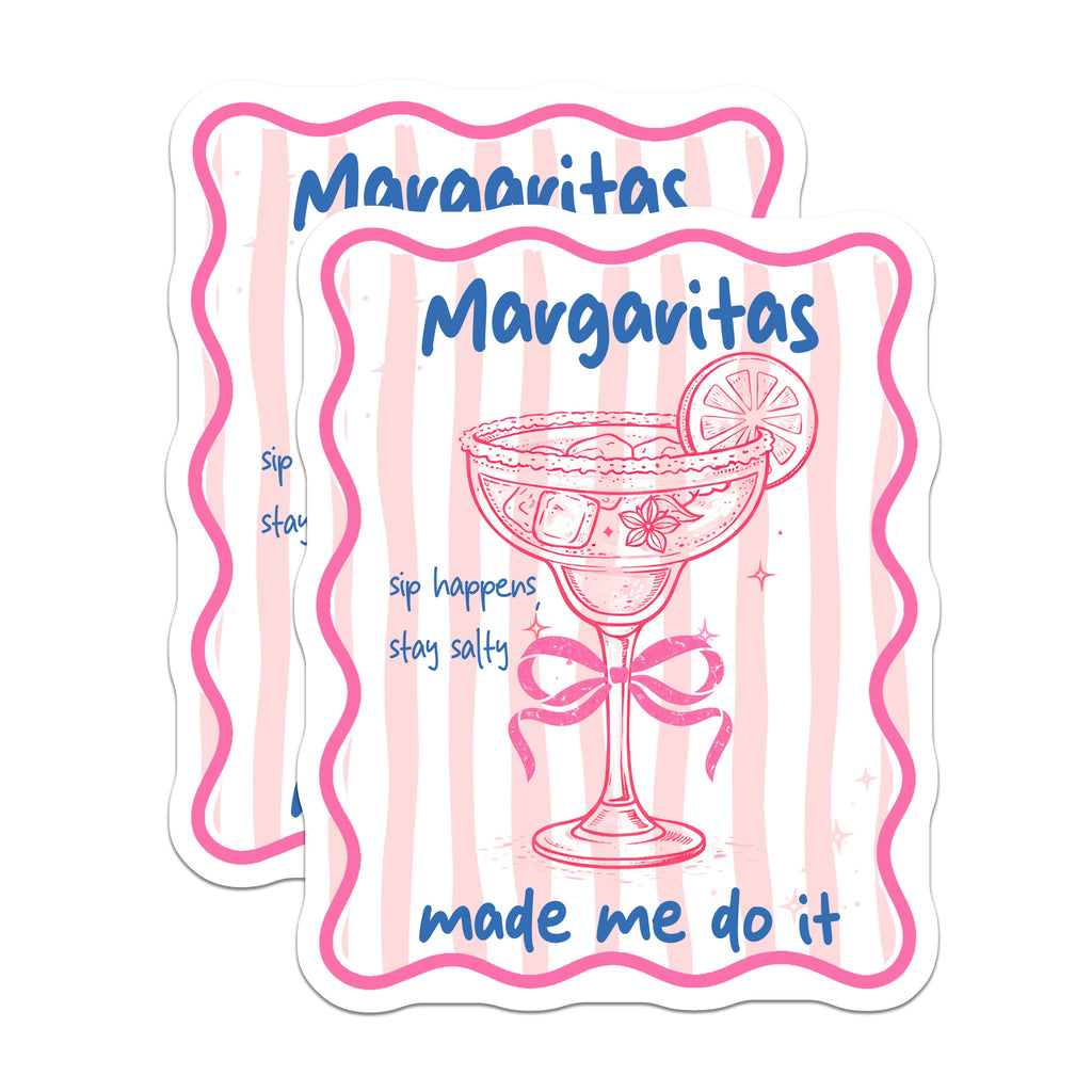 (2 Pack) Margarita Magnets - Funny Drink Quote - Salty Humor Refrigerator Decor - Bachelorette Party Favors - 5 Inches On Longest Side - Thick Durable Magnet - Made in USA - MAG37437