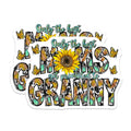 (2 Pack) Granny Promotion Magnets - Western Grandparent Decor - Sunflower Butterfly Accents - 5 Inches On Longest Side - Thick Durable Magnet - Made in USA - MAG25128