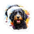 (2 Pack) Black Tan Doodle Dog Magnets - Watercolor Pet Art - Happy Dog Lover Decor - 5 Inches On Longest Side - Thick Durable Magnet - Made in USA - MAG24958