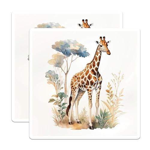 (2 Pack) Giraffe Safari Adventure Magnets Magnets - 5" On Longest Side - Made in USA - Sticks to Refrigerators & Metal Surfaces - MAG8688