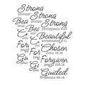 (3 Pack) Christian Verse Decals - Strong Beautiful Chosen Forgiven Guided Decal - Religious Stickers- 3 Inches On Longest Side - Easy Peel & Apply - Made in USA - 3MCS5948