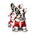 (2 Pack) French Bulldog Magnets - Santa Puppy Christmas Decor - Adorable Frenchie Holiday Pet - 5 Inches On Longest Side - Thick Durable Magnet - Made in USA - MAG24192