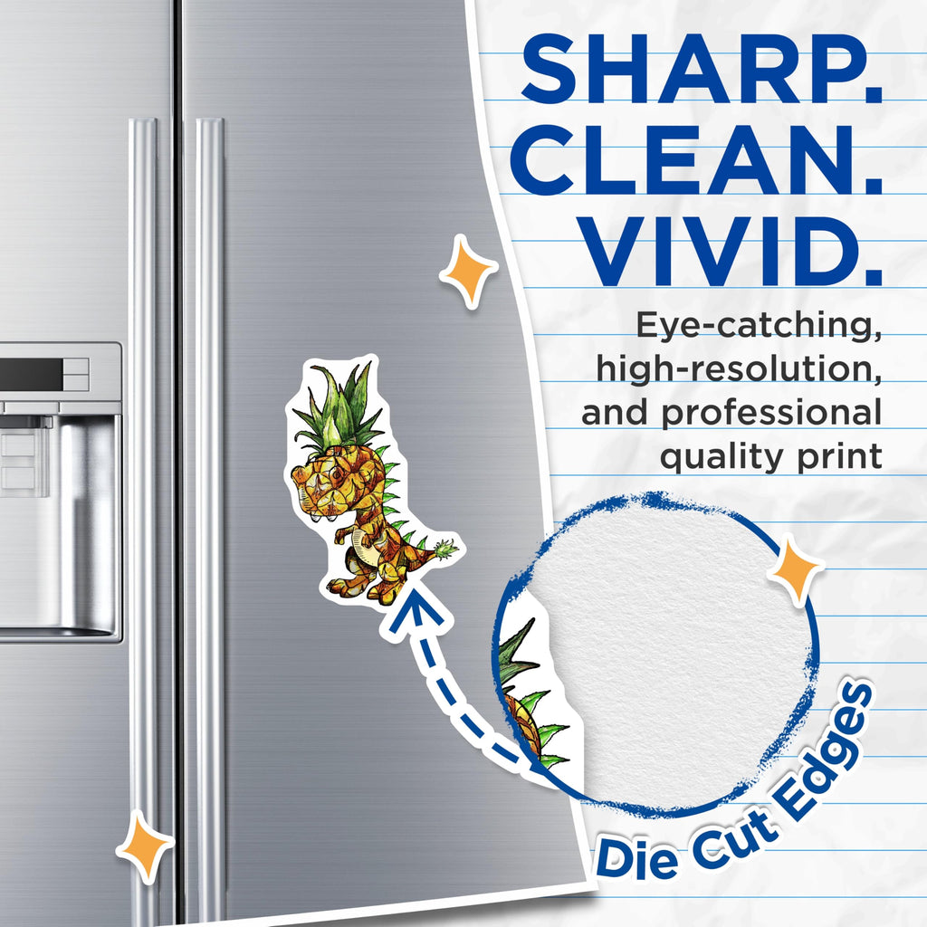 (2 Pack) Pineapple Dinosaur Magnets - Quirky Fridge Decor - Tropical Animal Art - 5" On Longest Side - Premium Magnet - for Cars, Refrigerators, Toolboxes, Lockers - Made in USA - MAG16982