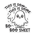 (2 Pack) Funny Ghost Stickers - This is Some Boo Sheet Stickers - Halloween Spooky Stickers - 5" On Longest Side - Sticks to Smooth Flat Surfaces - Made in USA - BMCS5953