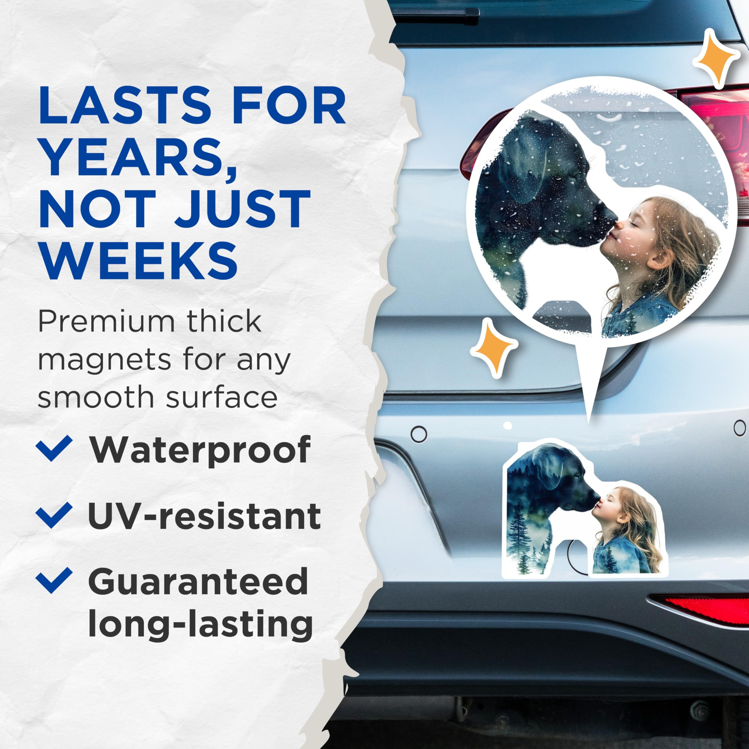 (2 Pack) Labrador Dog Magnets - Girl Kissing Dog - Animal Lover Refrigerator Decor - 5" On Longest Side - Premium Magnet - for Cars, Refrigerators, Toolboxes, Lockers - Made in USA - MAG14179