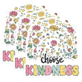 (3 Pack) Kindness Decals - Floral Laptop Decal - Choose Kindness Stickers - 3 Inches On Longest Side - Easy Peel & Apply - Made in USA - 3MCS7400