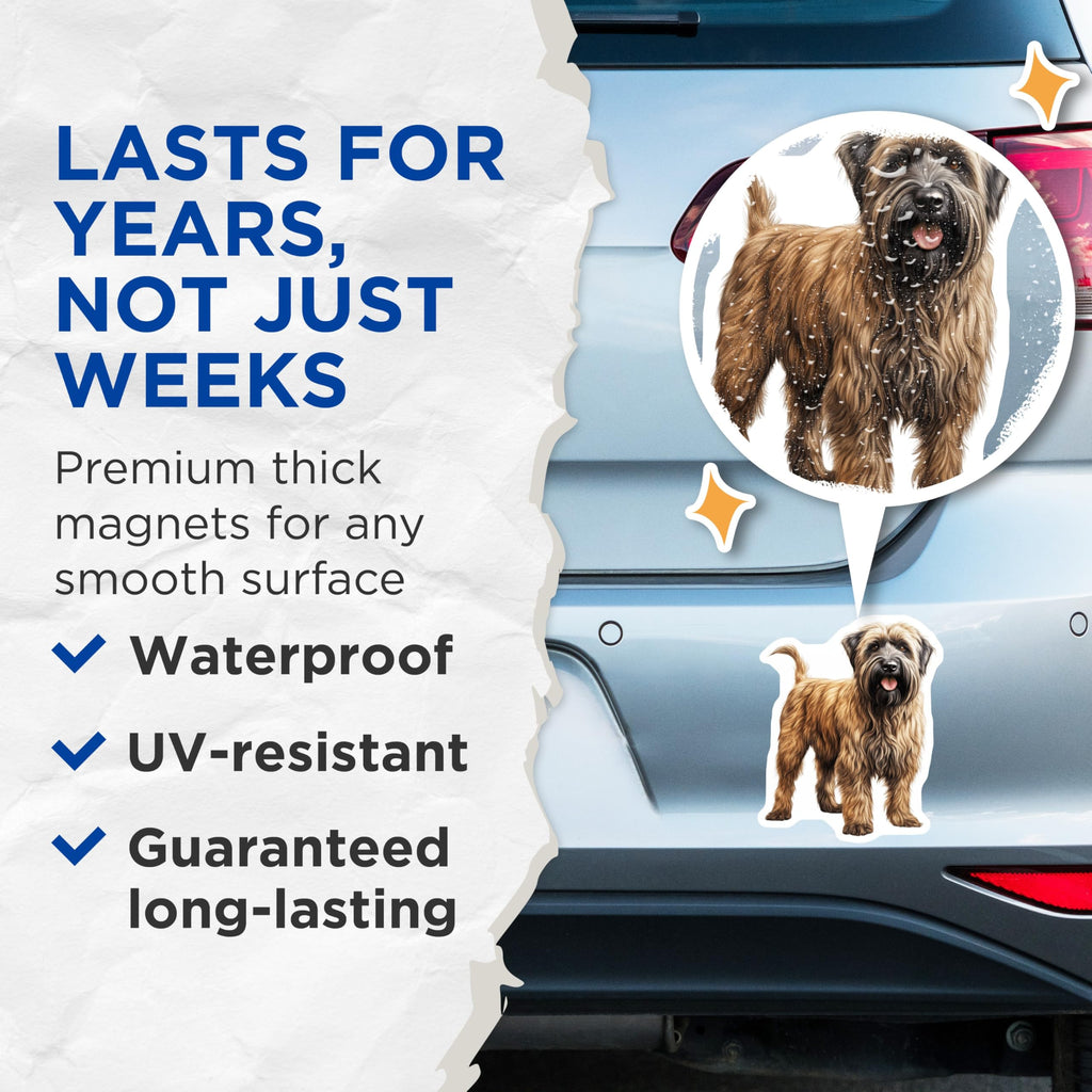 (2 Pack) Soft Coated Wheaten Terrier Magnets - Wheaten Terrier Dog Lover Decor - Pet Mom Dad Fridge Accessory - 5 Inches On Longest Side - Thick Durable Magnet - Made in USA - MAG26817