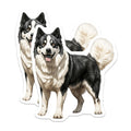 (2 Pack) Husky Magnets - Black White Dog Lover Decor - Pet Owner Kitchen Accessories - 5 Inches On Longest Side - Thick Durable Magnet - Made in USA - MAG28924