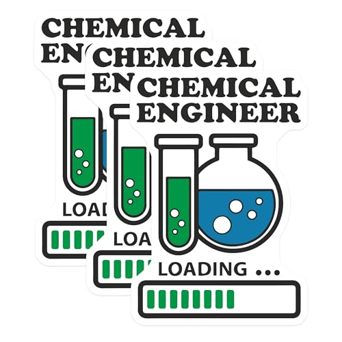 (3 Pack) Chemical Engineer Decals - Science Engineering Stickers - Funny Laptop Decal - 3 Inches On Longest Side - Easy Peel & Apply - Made in USA - 3MCS7399