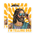 (2 Pack) Funny Jesus Magnets - Cool Christ Sunglasses Meme - I'm Telling Dad Humor Refrigerator Magnets - 5 Inches On Longest Side - Thick Durable Magnet - Made in USA - MAG24124