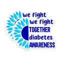 (2 Pack) Diabetes Awareness Magnets - Fight Together Support - Chronic Illness Advocacy - 5 Inches On Longest Side - Thick Durable Magnet - Made in USA - MAG37617