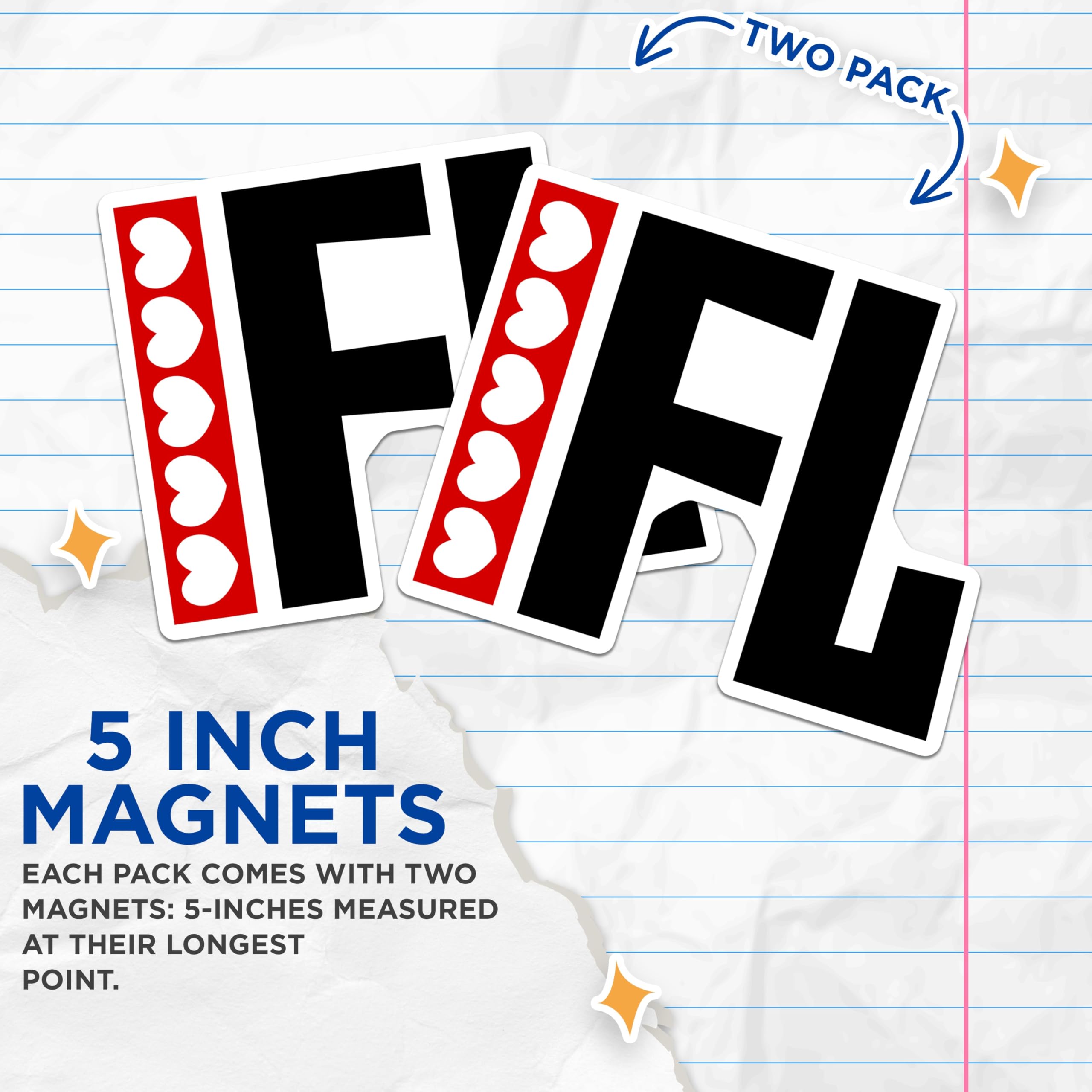(2 Pack) Florida Love Magnets - FL State Pride Decor - Sunshine State Souvenir - Refrigerator Kitchen Display - 5 Inches On Longest Side - Thick Durable Magnet - Made in USA - MAG19284