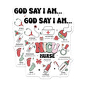(2 Pack) NICU Nurse Magnets - God Say I Am Christian Nurse - Inspirational Healthcare Worker Bible Verse Decor - 5 Inches On Longest Side - Thick Durable Magnet - Made in USA - MAG28880