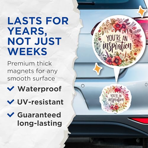 (2 Pack) Inspirational Magnets - You're an Inspiration - Motivational Home Magnets - 5" On Longest Side - for Cars, Fridges, Toolboxes - Made in USA - MAG4429