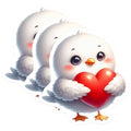 (3 Pack) Love Bird Decals - Heart Decal - Cute Animal Decals - 3 Inches On Longest Side - Easy Peel & Apply - Made in USA - 3MCS2443