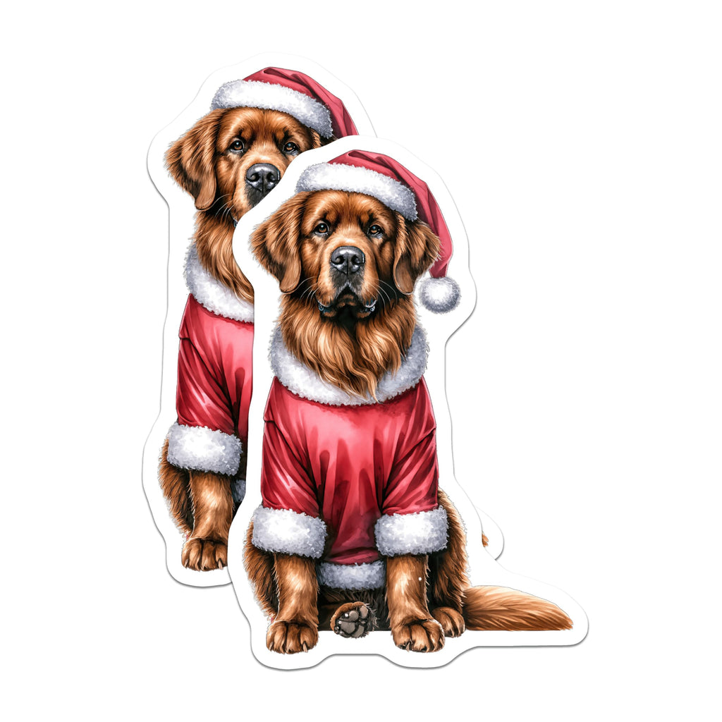 (2 Pack) Christmas Dog Magnets - Santa Dog Decor - Holiday Refrigerator Accents - Pet Lover - 5 Inches On Longest Side - Thick Durable Magnet - Made in USA - MAG30702