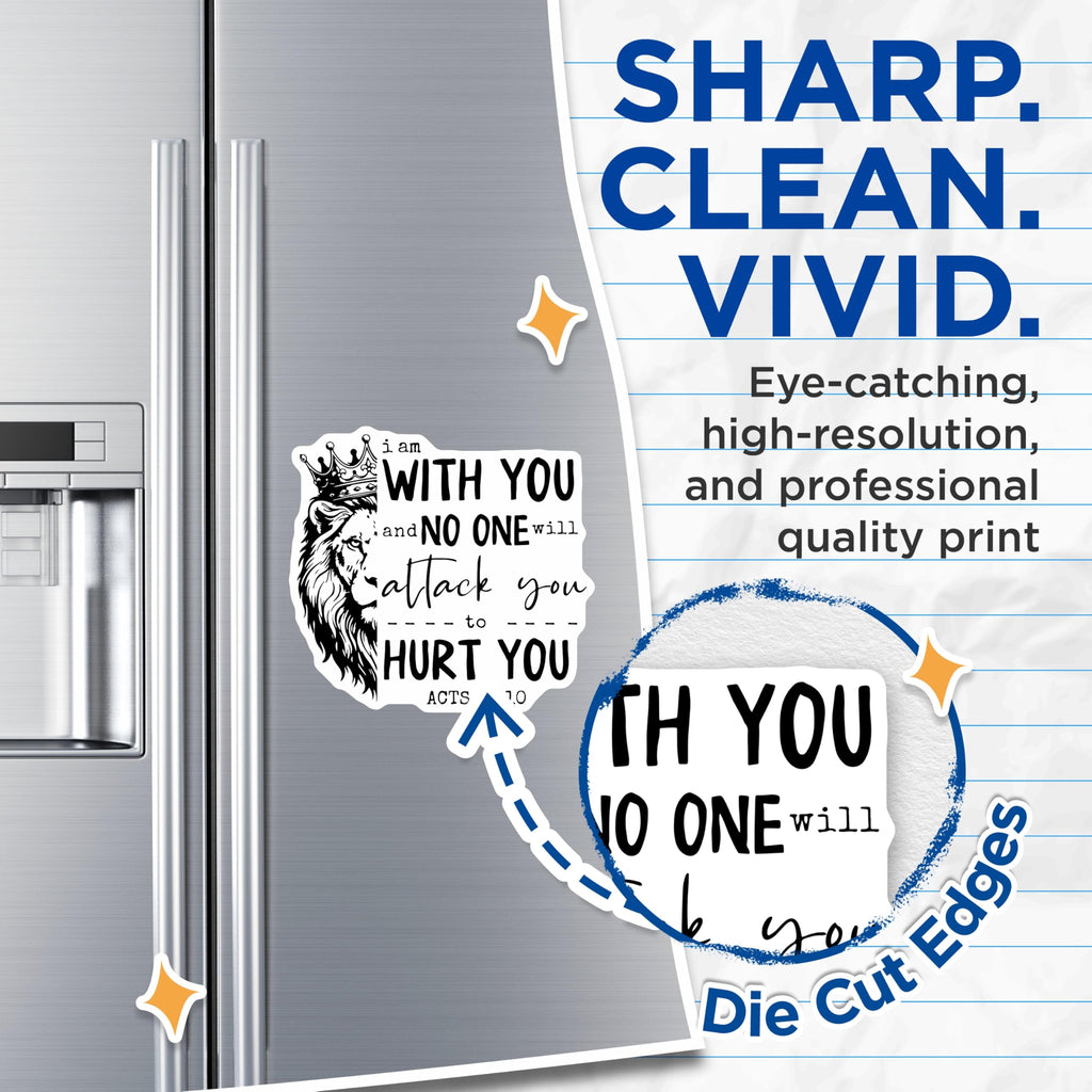 (2 Pack) Christian Lion Magnets - Religious Verse - Inspirational Fridge Magnets - 5" On Longest Side - Premium Magnet - for Cars, Refrigerators, Toolboxes, Lockers - Made in USA - MAG15075