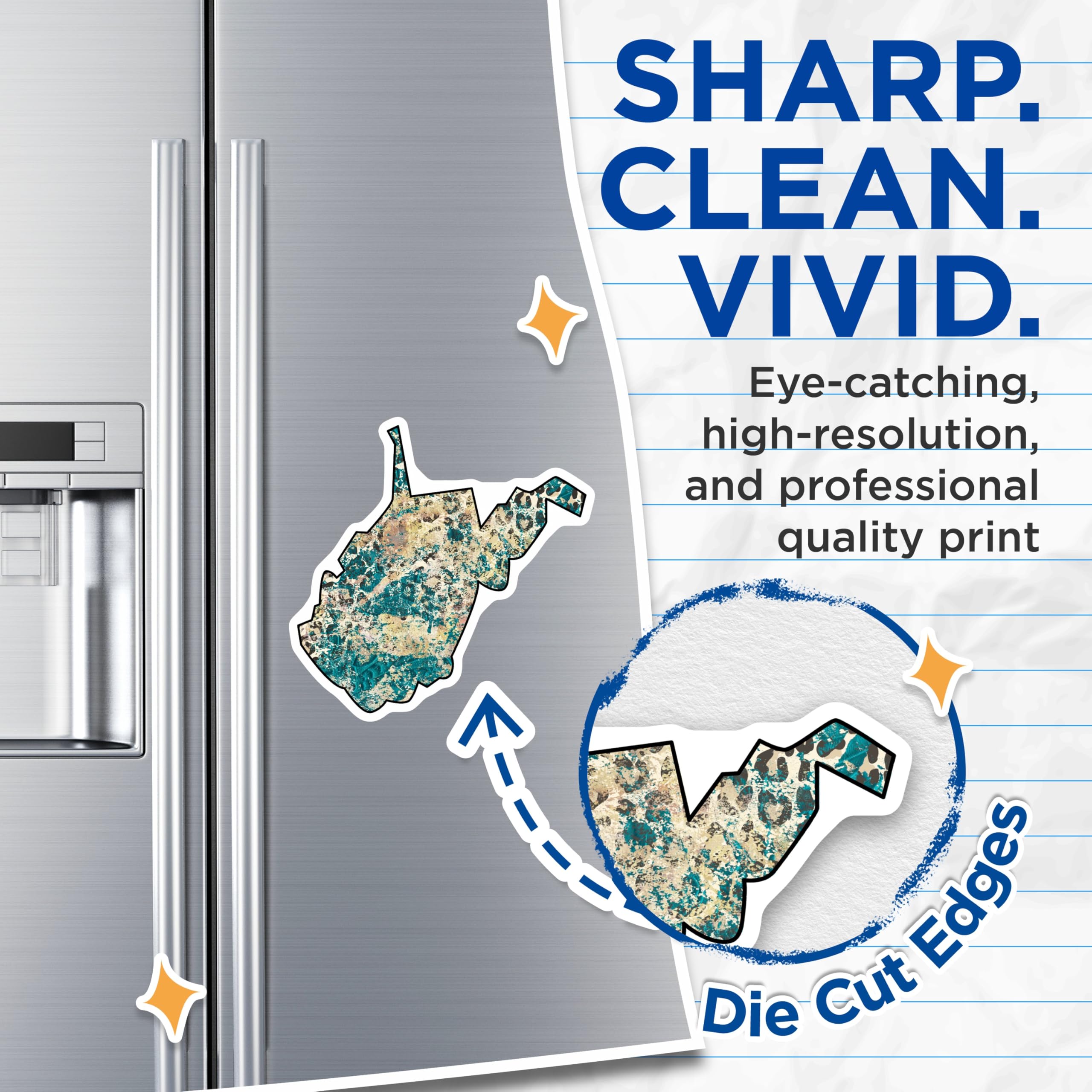 (2 Pack) West Virginia Magnets - State Pride Decor - WV Souvenir Fridge Magnets - 5" On Longest Side - Premium Magnet - for Cars, Refrigerators, Toolboxes, Lockers - Made in USA - MAG17504