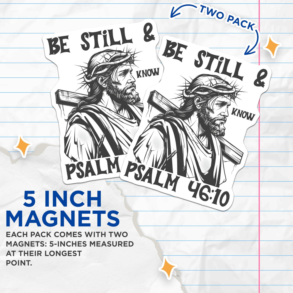 (2 Pack) Jesus Christ Magnets - Religious Magnet - Christian Saying Magnets - 5" On Longest Side - Premium Magnet - for Cars, Refrigerators, Toolboxes, Lockers - Made in USA - MAG16544