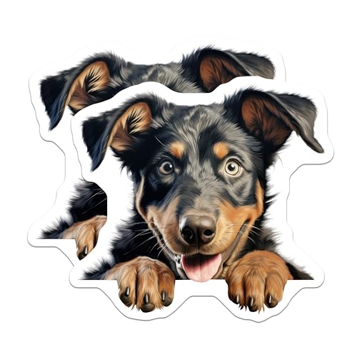 (2 Pack) Cute Puppy Face Magnet - Animal Lover Decoration - 5" On Longest Side - Sticks to Smooth Flat Surfaces - Made in USA - MAG9857