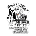 (2 Pack) Funny Skeleton Coffee Stickers - Hilarious IT Humor Stickers - Computer Geek Stickers - 5" On Longest Side - Sticks to Any Smooth Flat Surface - Made in USA - BMCS3426