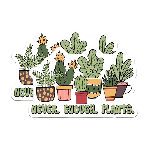 (2 Pack) Plant Lover Magnets - Houseplant Obsessed - Never Enough Plants Decor - 5" On Longest Side - Premium Magnet - for Cars, Refrigerators, Toolboxes, Lockers - Made in USA - MAG18562